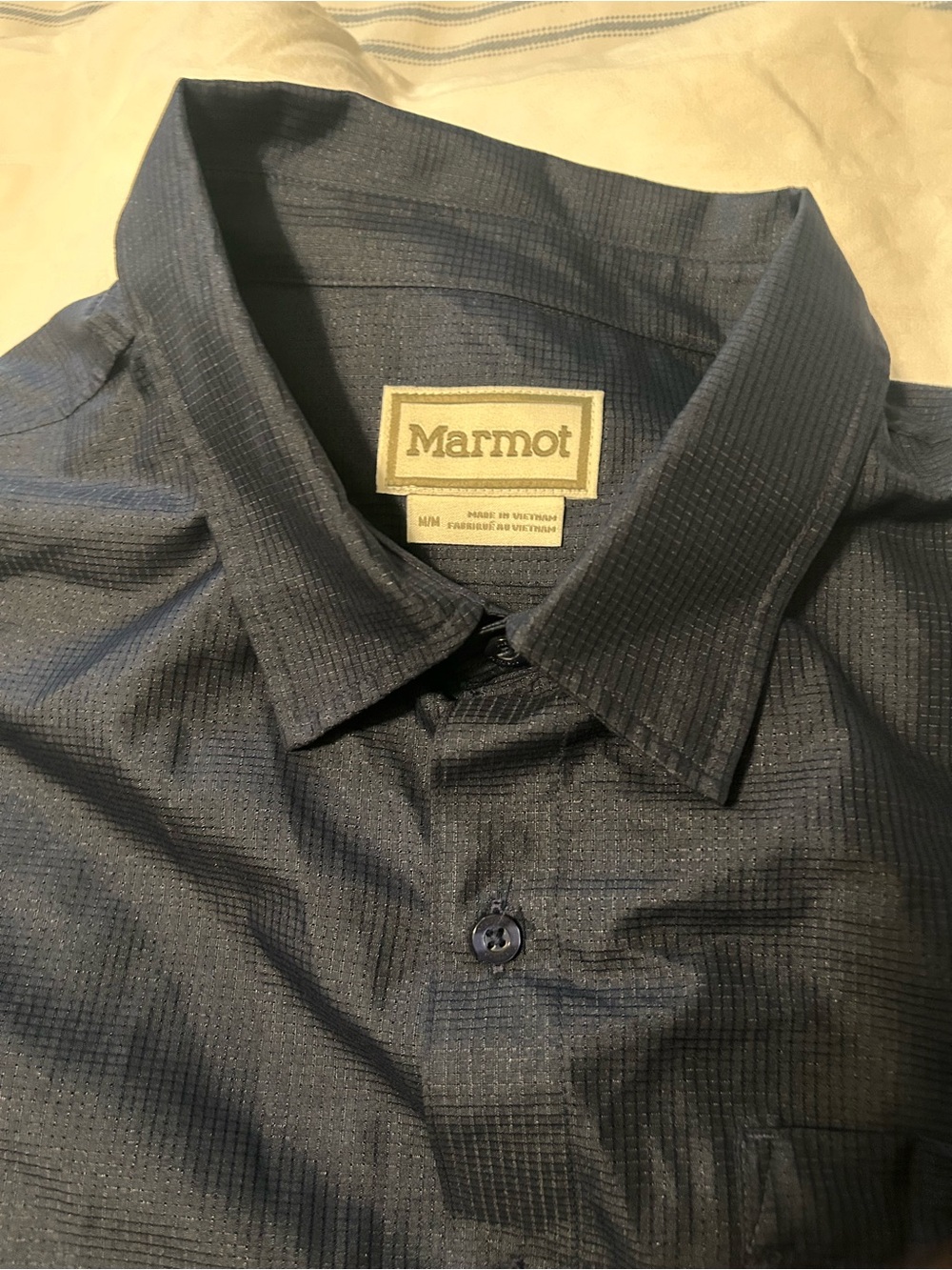 Marmot Men's Navy Textured Button-Down Shirt
